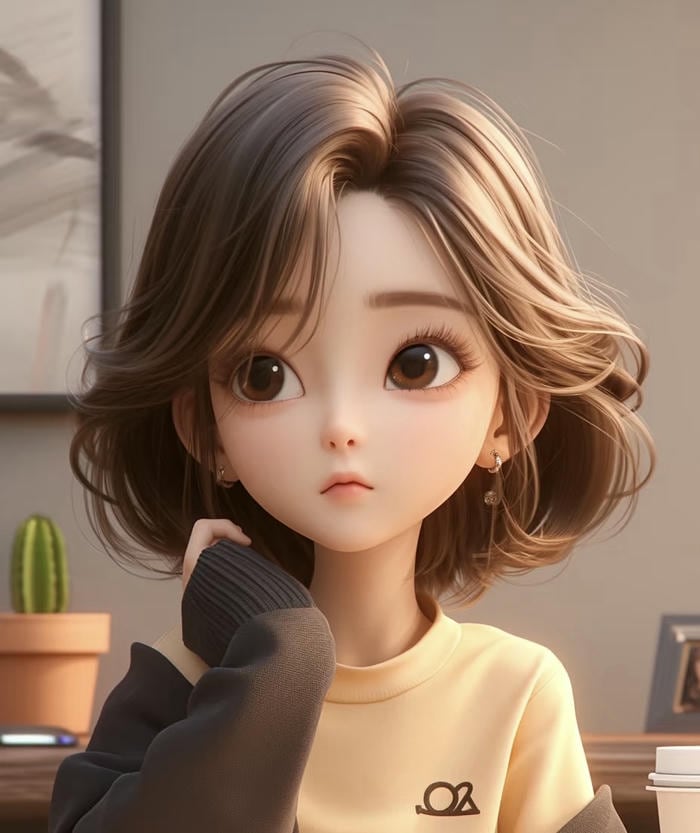 hình cô gái anime tóc ngắn dễ thương