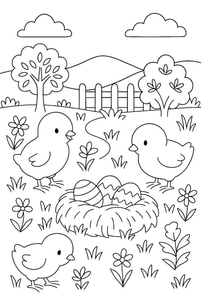 hình con gà để tô màu