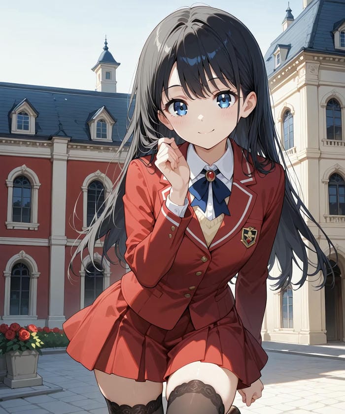 hình mô tả anime cô gái học sinh