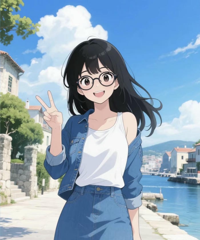 hình nghệ thuật anime dùng kính