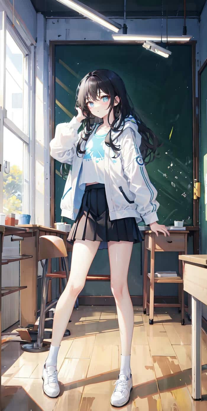 hình nghệ thuật anime nữ đồng phục