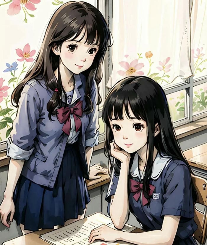 hình phối cảnh anime lớp học