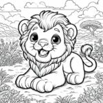 hình sư tử cười tô màu