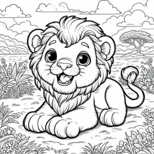 hình sư tử cười tô màu