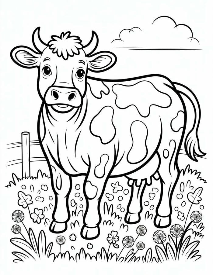 hình tô màu bò đẹp