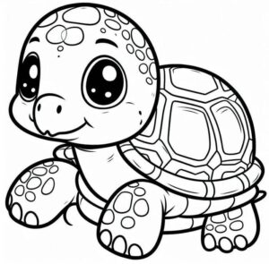 hình tô màu rùa biển dễ thương