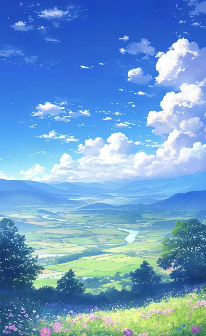 khung cảnh anime dịu nhẹ