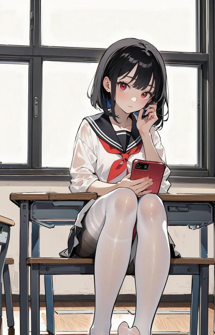 khung cảnh anime học sinh nữ