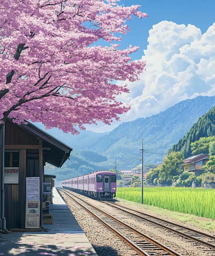 khung cảnh anime rộng