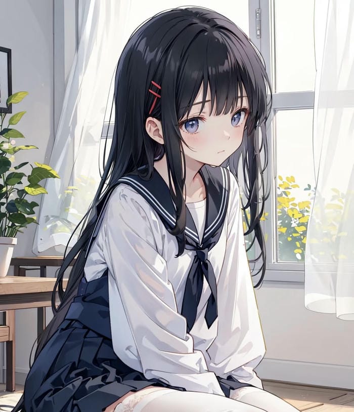 khung hình anime cô gái trường học