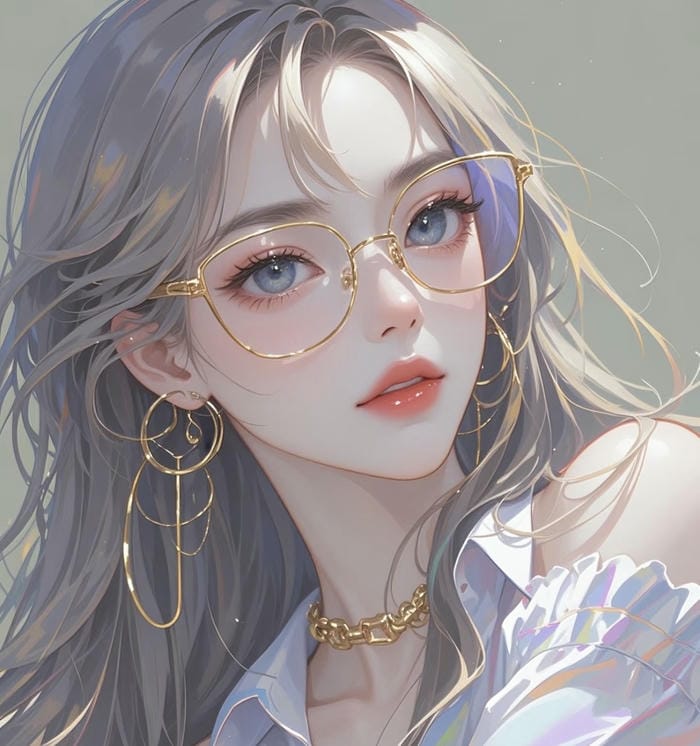 khung hình anime nhân vật đeo kính