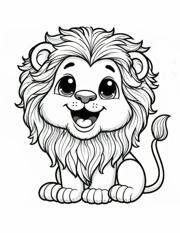 mẫu sư tử tô màu đẹp