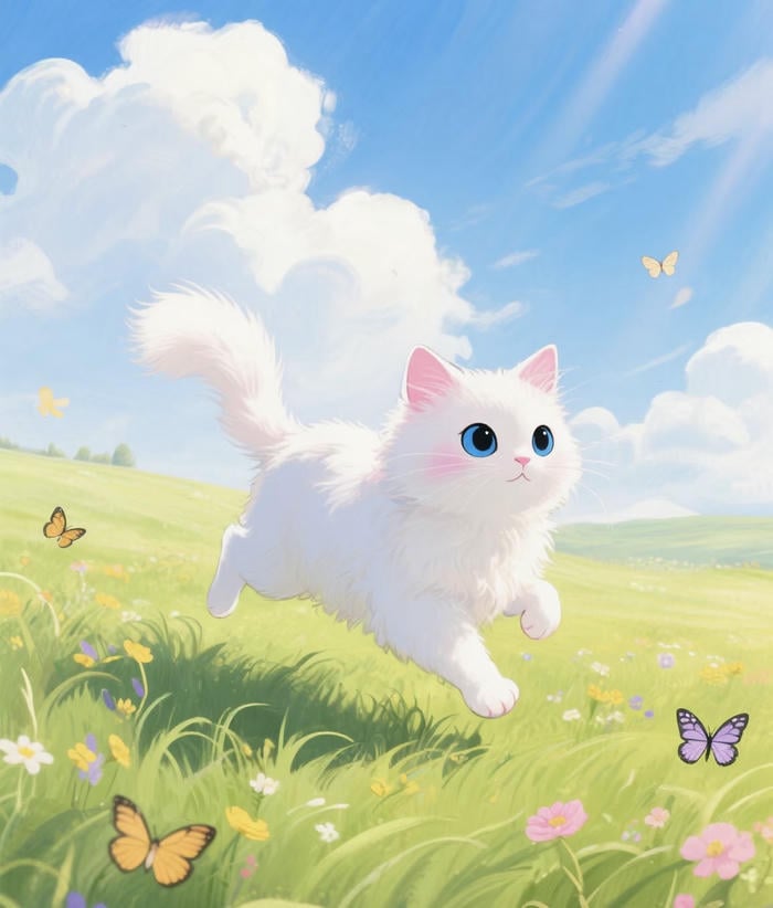 mèo anime đáng yêu nhẹ