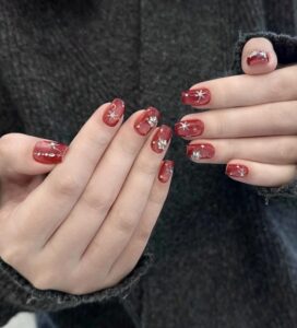 nail mắt mèo đỏ thạch