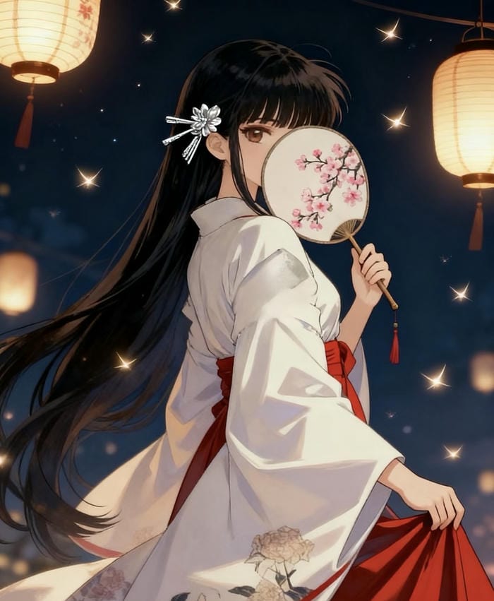 nữ anime diện kimono đẹp