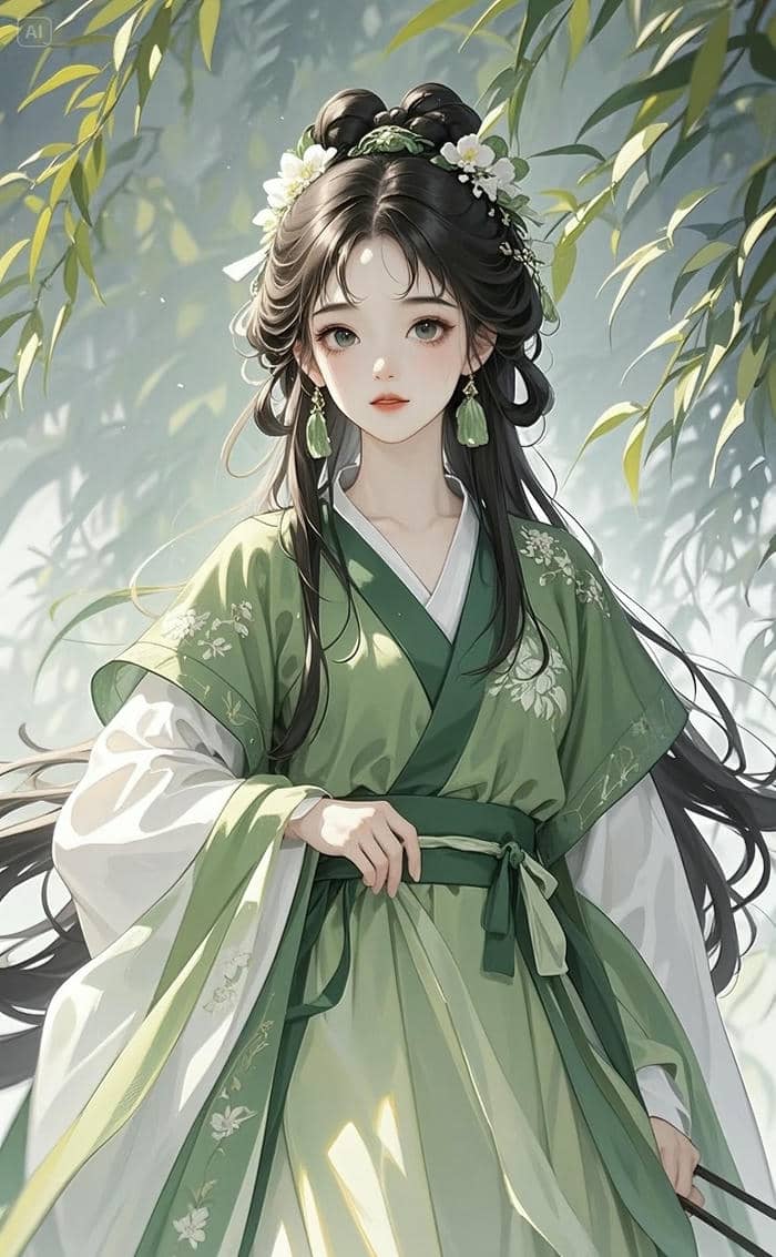 nữ anime nhẹ nhàng cổ điển