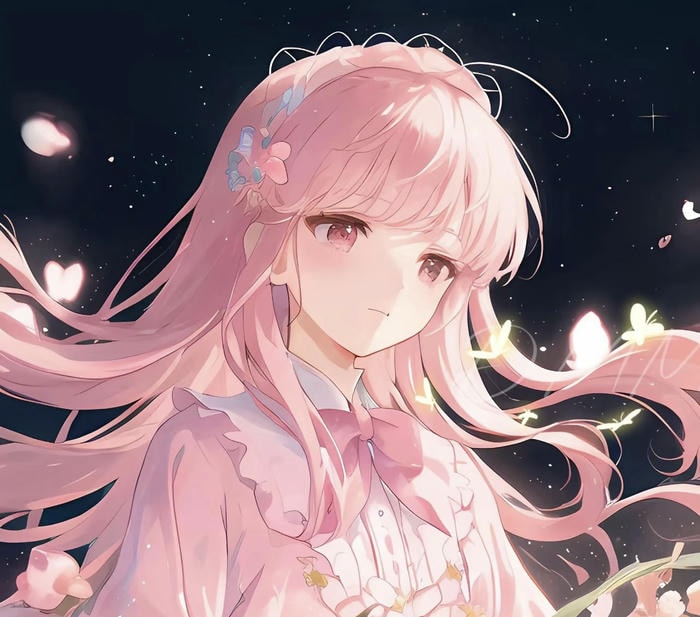 nữ anime tóc hồng