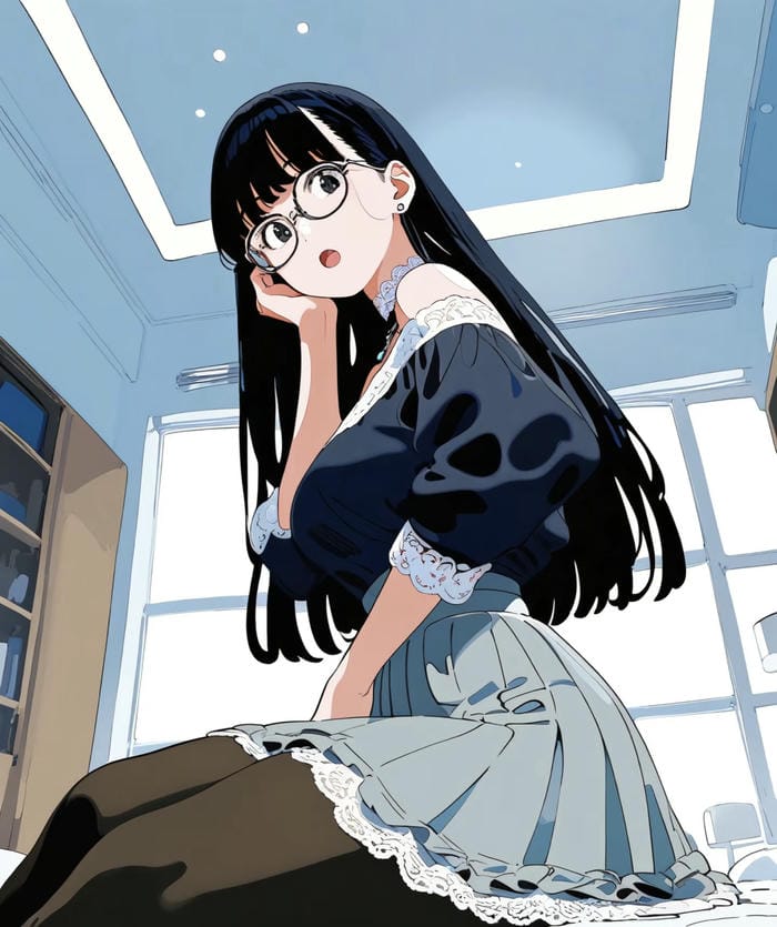 phác họa anime dùng kính