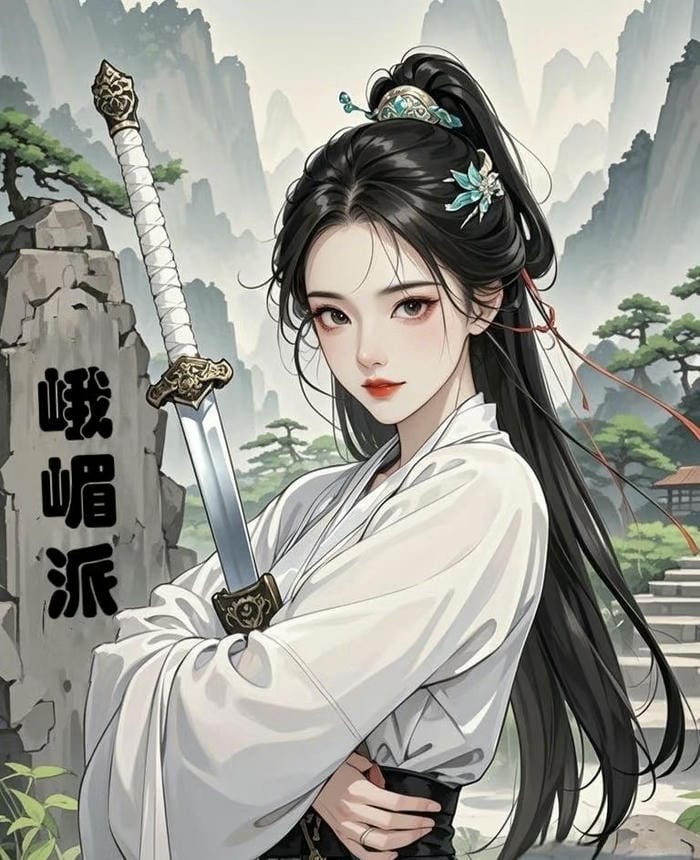 phác họa anime nữ chiến đấu với kiếm