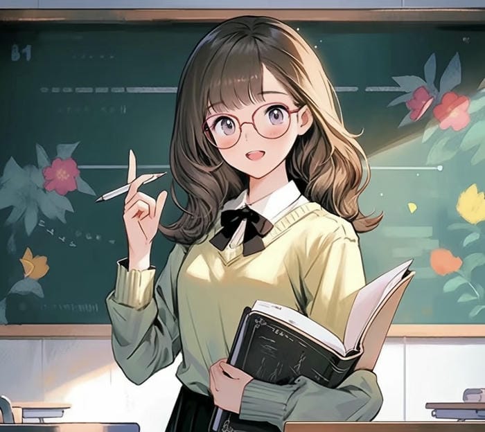 phối cảnh anime cô giáo trong lớp