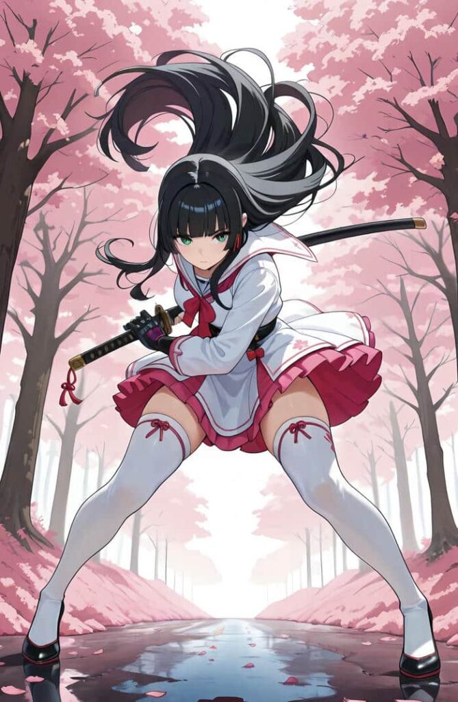 tạo mẫu anime nữ phong cách kiếm sĩ