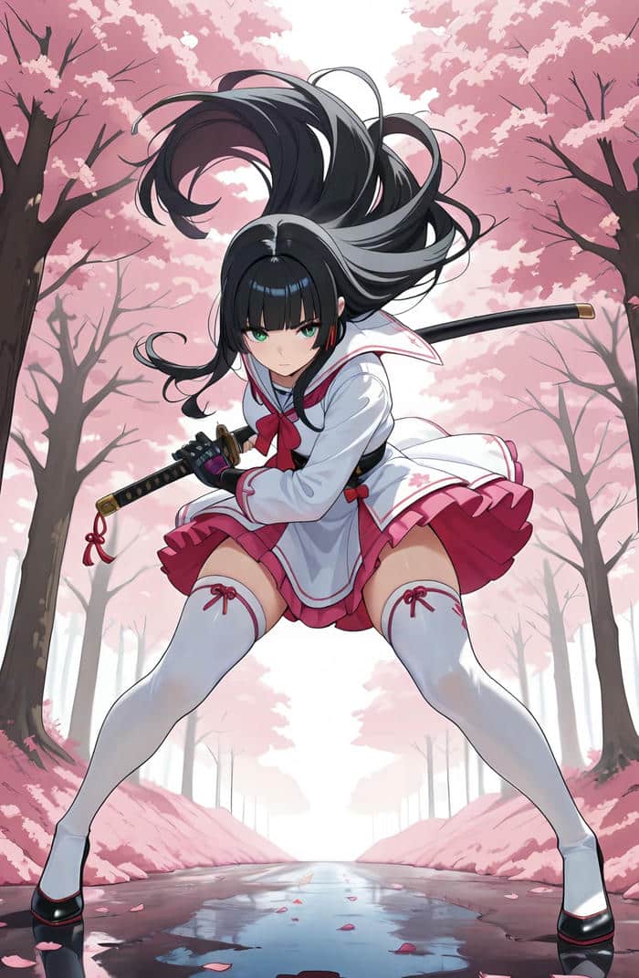 tạo mẫu anime nữ phong cách kiếm sĩ