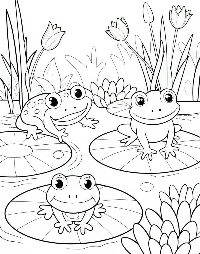 tô màu con ếch cho bé vui học