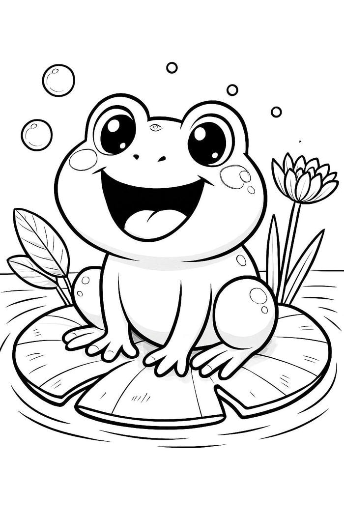 tô màu con ếch nhảy