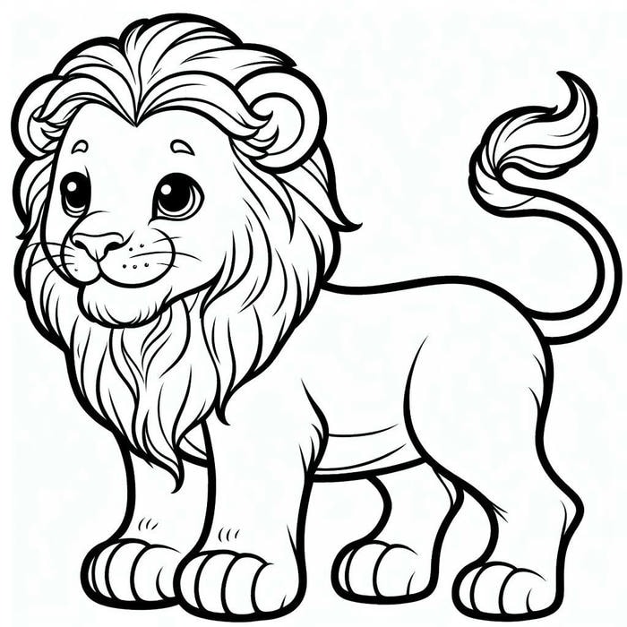 tô màu sư tử oai phong
