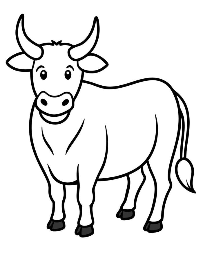 tranh bò con tô màu
