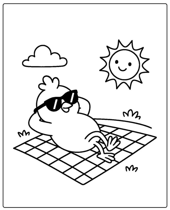 tranh gà con tô màu