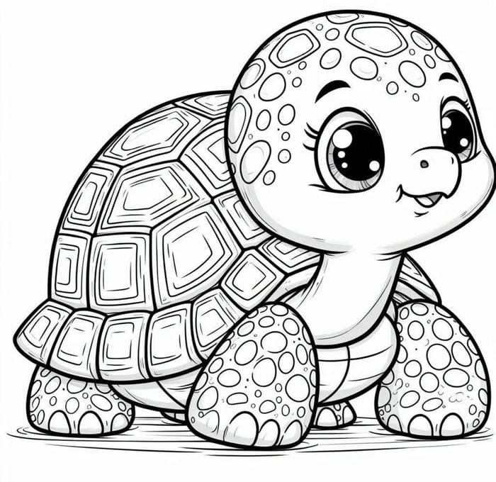 tranh rùa dễ tô màu