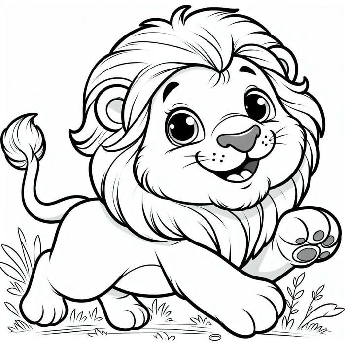 tranh sư tử cho bé tô màu