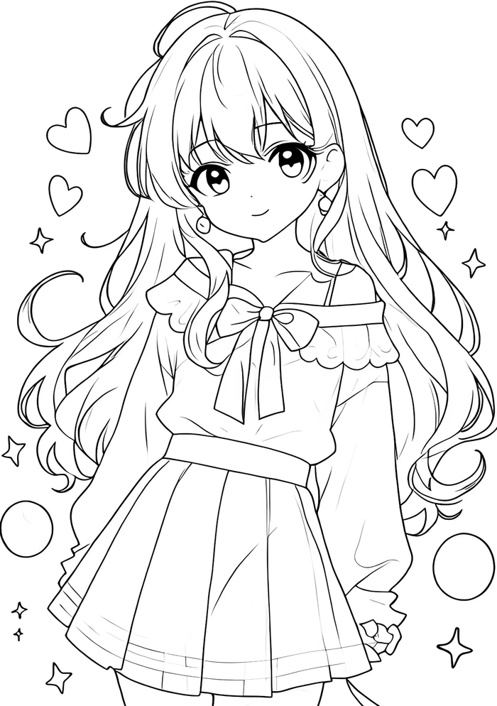 tranh tô màu anime đơn giản và cuốn hút