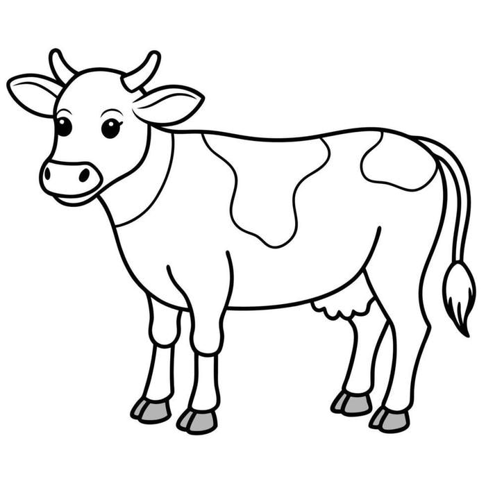 tranh tô màu bò sữa