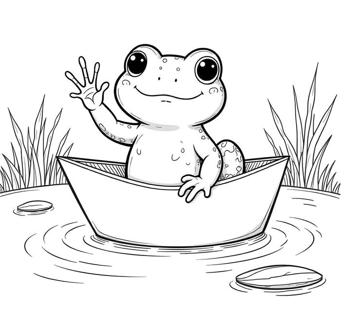tranh tô màu con ếch cho thiếu nhi