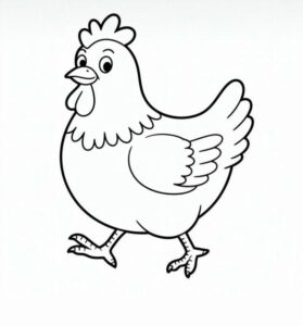 tranh tô màu con gà hoạt hình