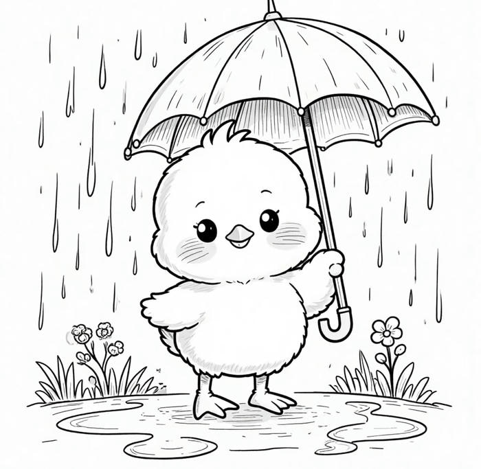 tranh tô màu con gà ngộ nghĩnh