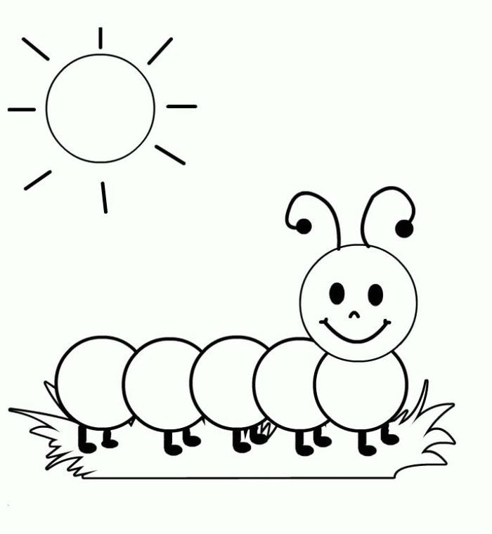 tranh tô màu con sâu