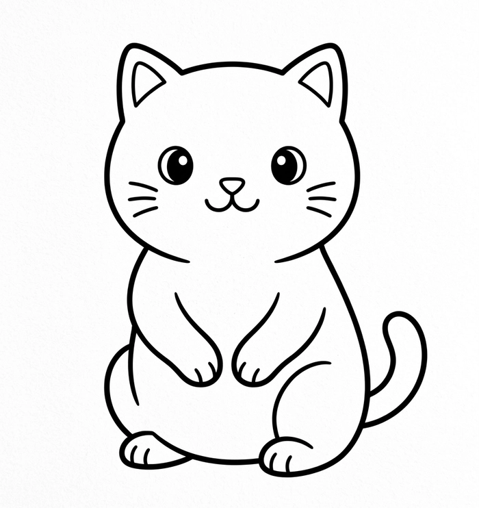 tranh tô màu động vật mèo cute vui nhộn đẹp mắt