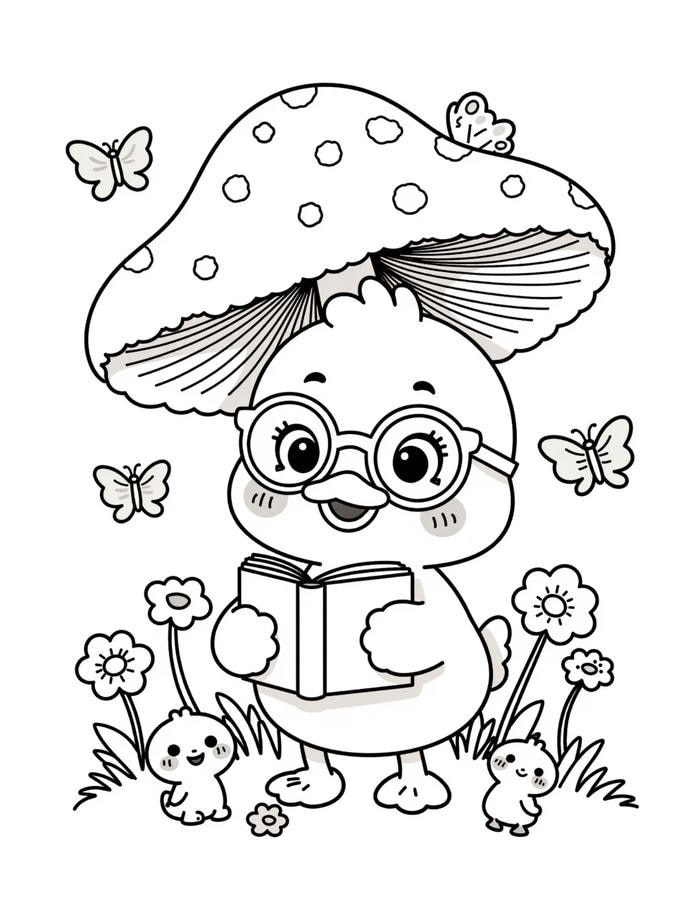 tranh tô màu gà con