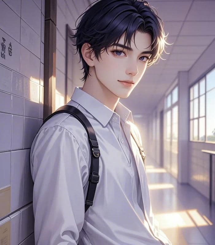 visual anime cậu nam học sinh