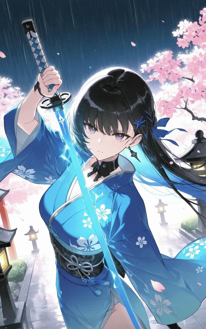 visual anime cô gái có kiếm