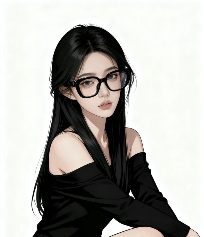 visual anime đeo kính đẹp