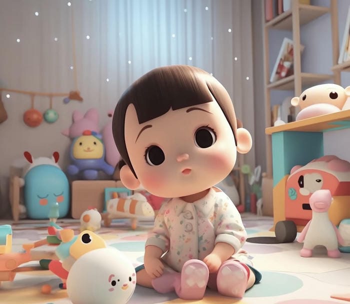 Ảnh em bé chibi giao diện ngộ nghĩnh