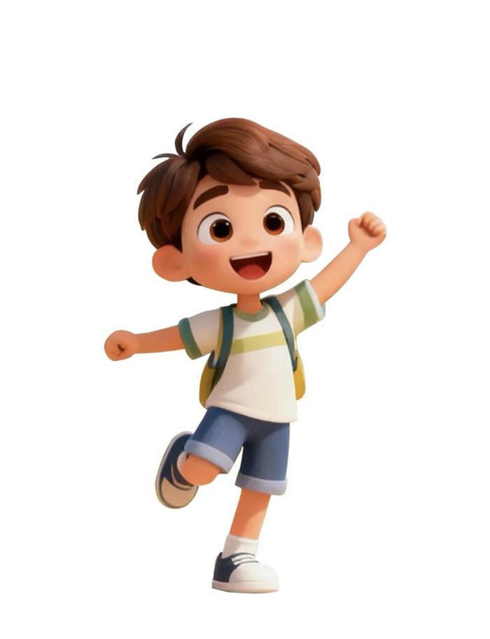 Ảnh em bé đang đi học chibi