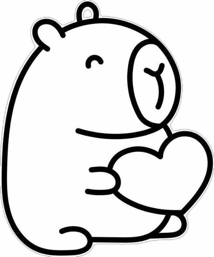 Ảnh tô màu capybara đơn giản dễ vẽ