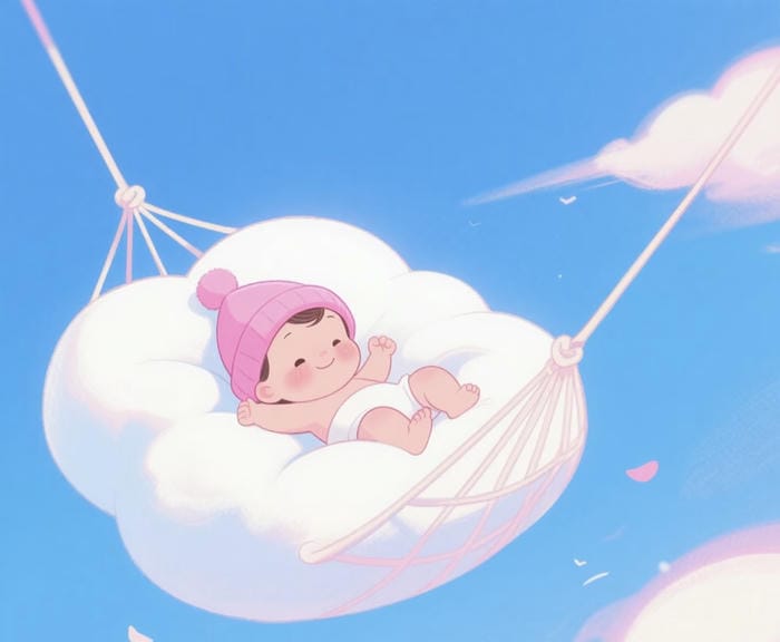 Hình ảnh em bé chibi cute tươi sáng