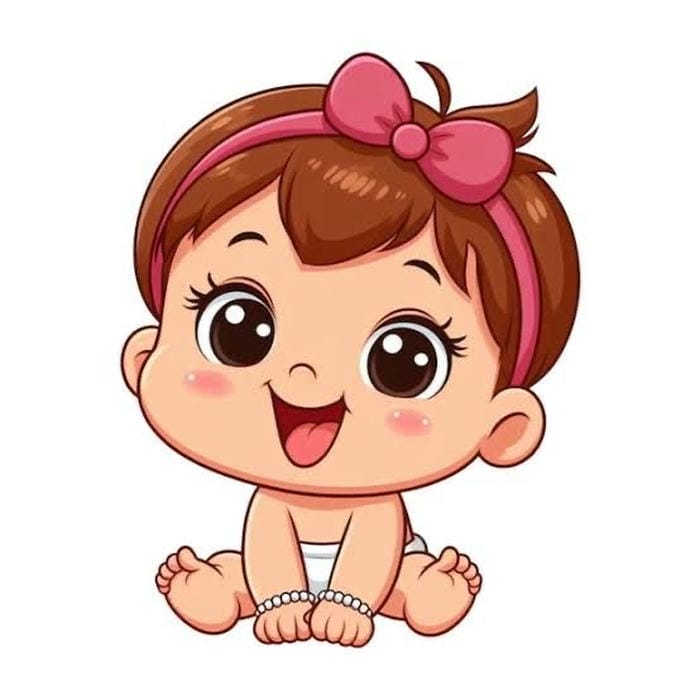 Hình ảnh em bé chibi mặt tròn