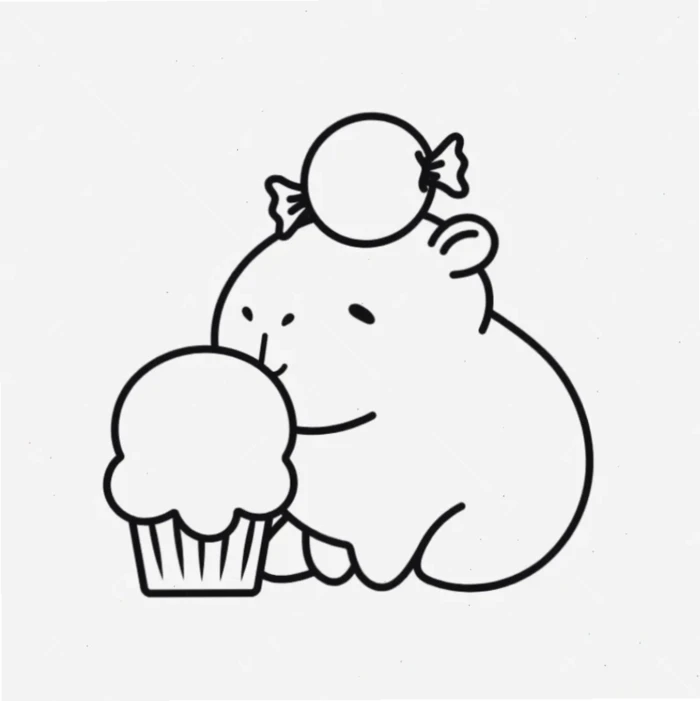 Hình capybara tô màu đáng yêu ngộ nghĩnh